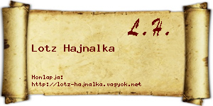 Lotz Hajnalka névjegykártya